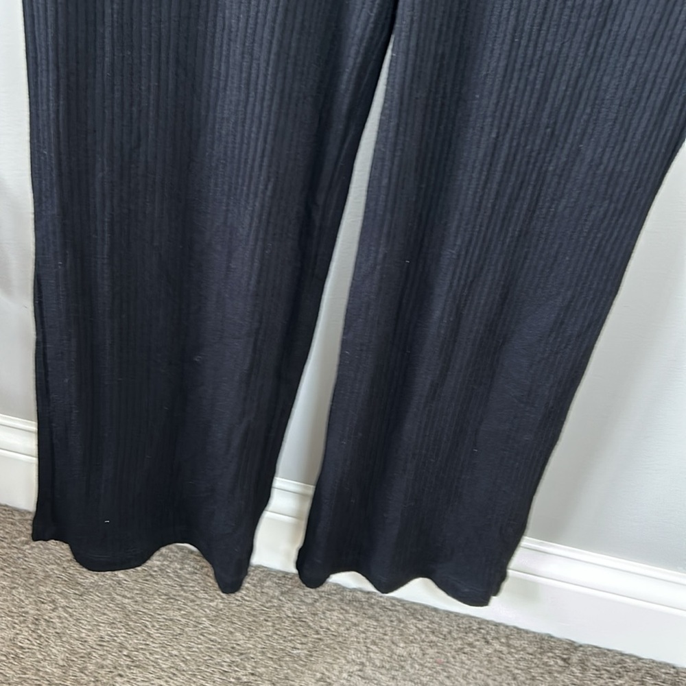 REFORMATION Camille Jumpsuit Ribbed Knit Button V Neck Black Stretch Sz L NEW - Picture 6 of 11